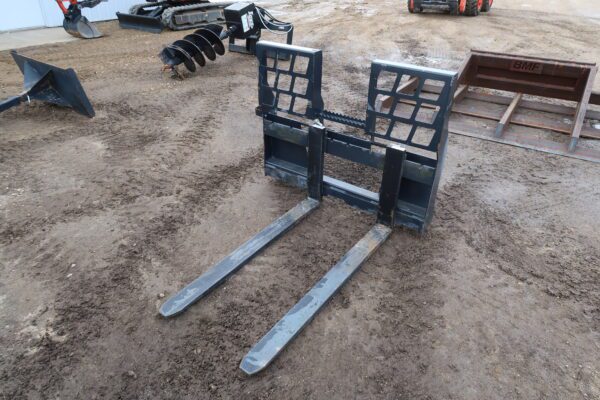 Skid Steer Pallet Forks on display